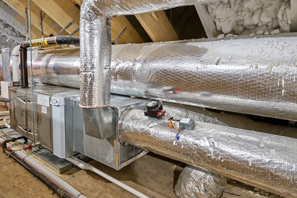 Air handler capacitor bulging and preventing fan from running in Vacherie LA: attic HVAC system with insulated ductwork
