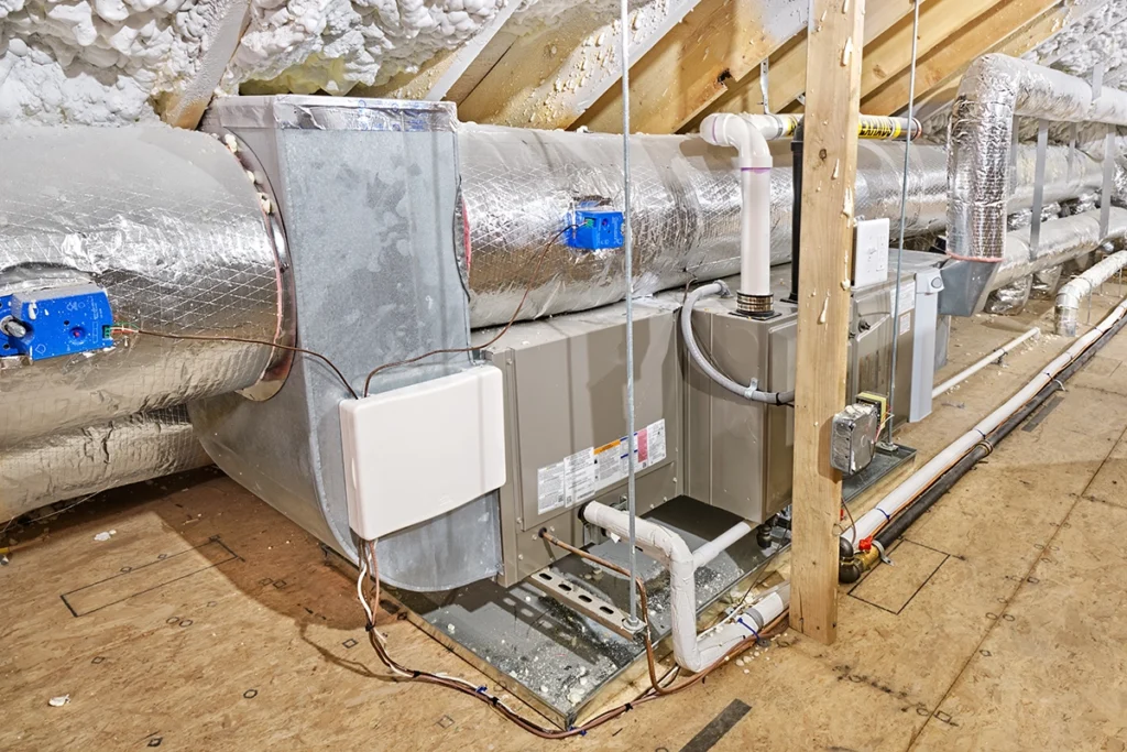 Air handler making loud grinding noise in Houma LA: hVAC system installed in an attic with insulated ductwork, condensate